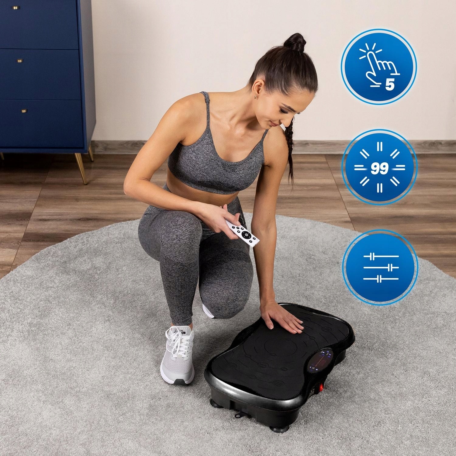 Vibracinė treniruočių platforma efektyvioms treniruotėms namuose – Gymtek XP500