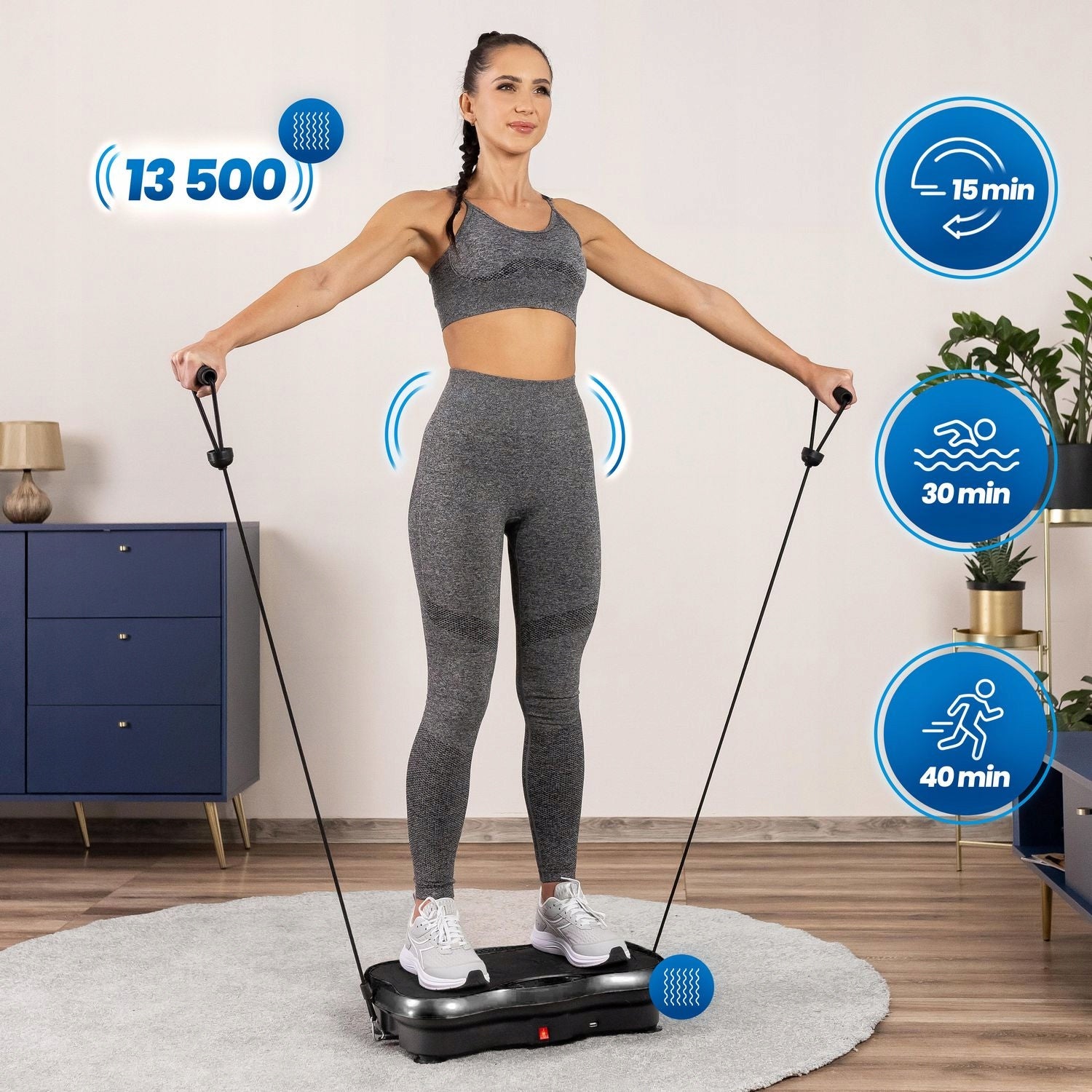 Vibracinė treniruočių platforma efektyvioms treniruotėms namuose – Gymtek XP500