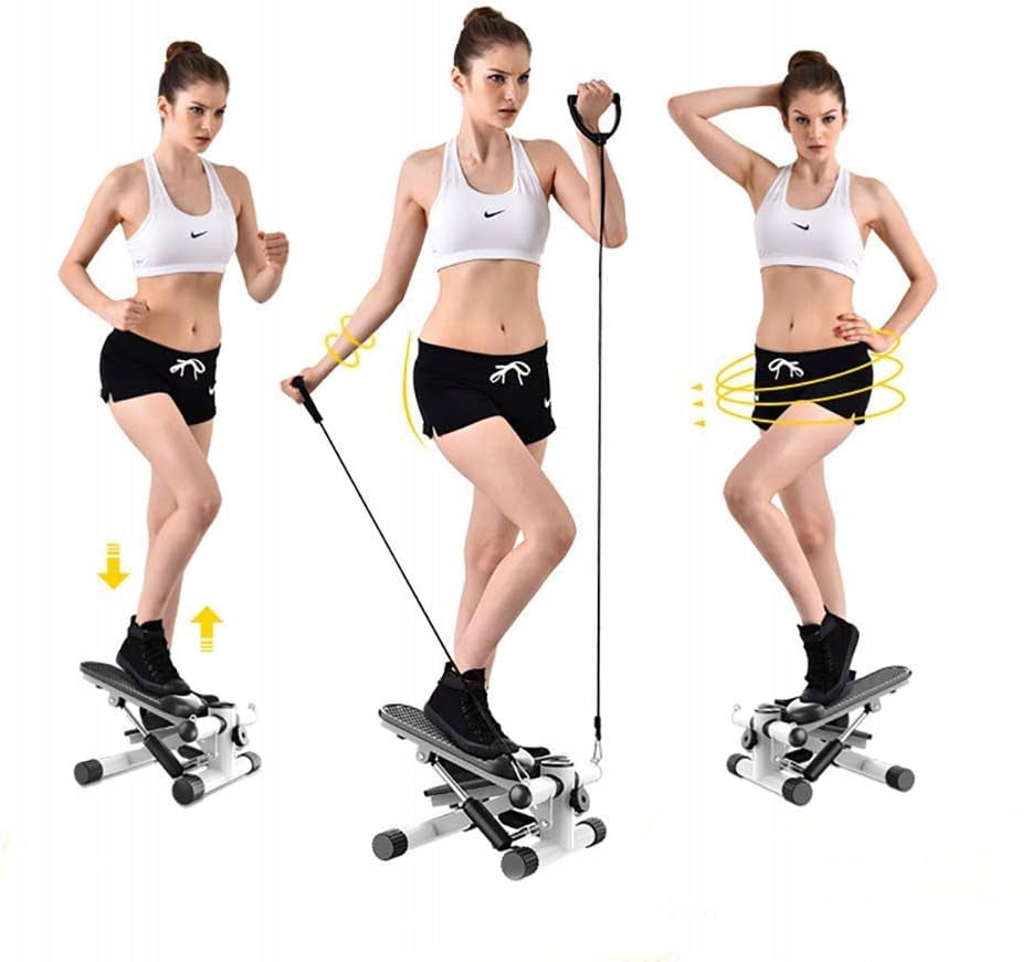Reguliuojamas treniruočių steperis su pasipriešinimo gumomis ir LCD ekranu – StepFit Pro X