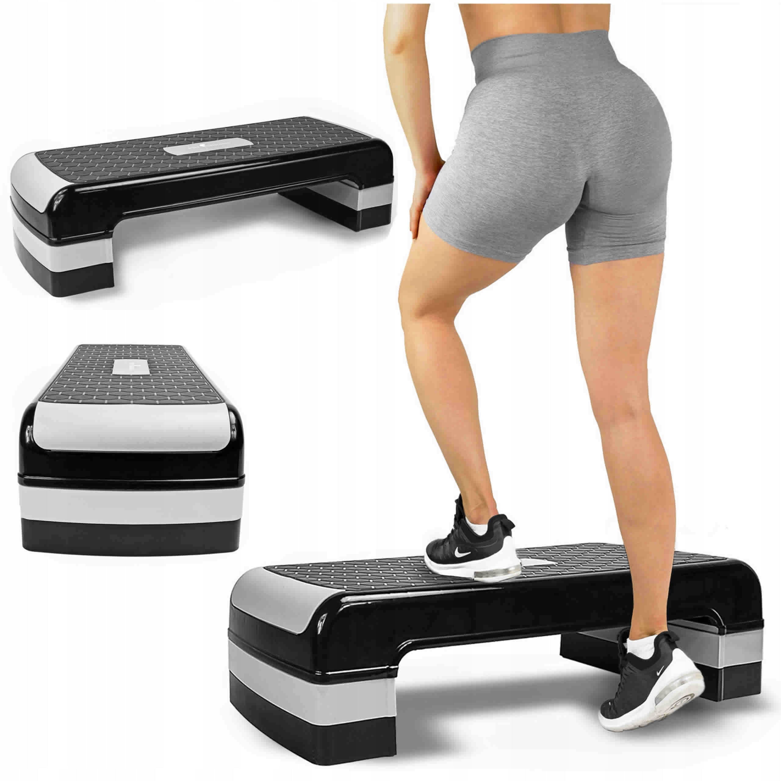 Aerobikos ir fitneso treniruočių stepas namams su reguliuojamu aukščiu (3 lygiai) – FitStep Pro 3