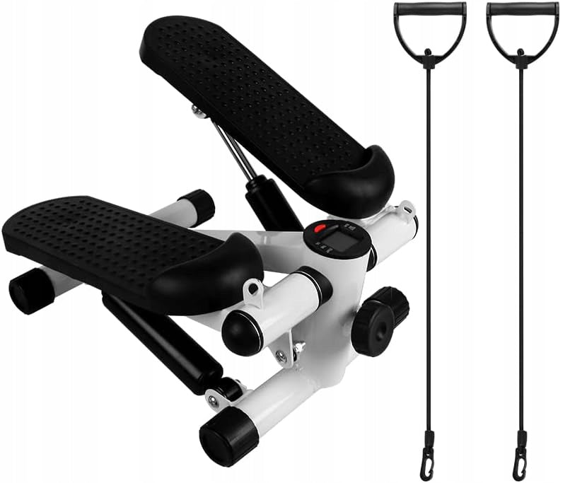 Reguliuojamas treniruočių steperis su pasipriešinimo gumomis ir LCD ekranu – StepFit Pro X